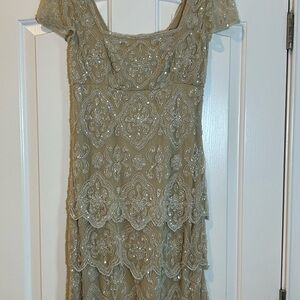 Pisarro Nights Beaded Midi Dress Sz 4